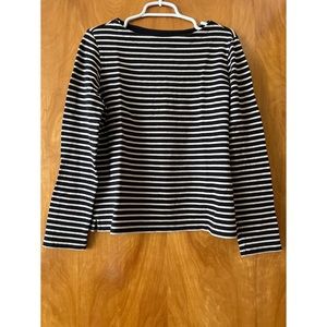 Uniqlo Black and Cream Stripes Top size L
